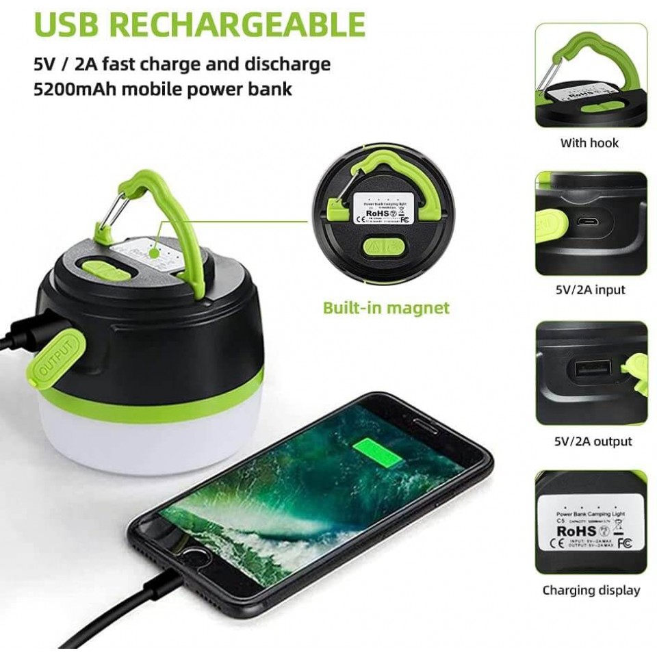 Rechargeable hot sale tent light